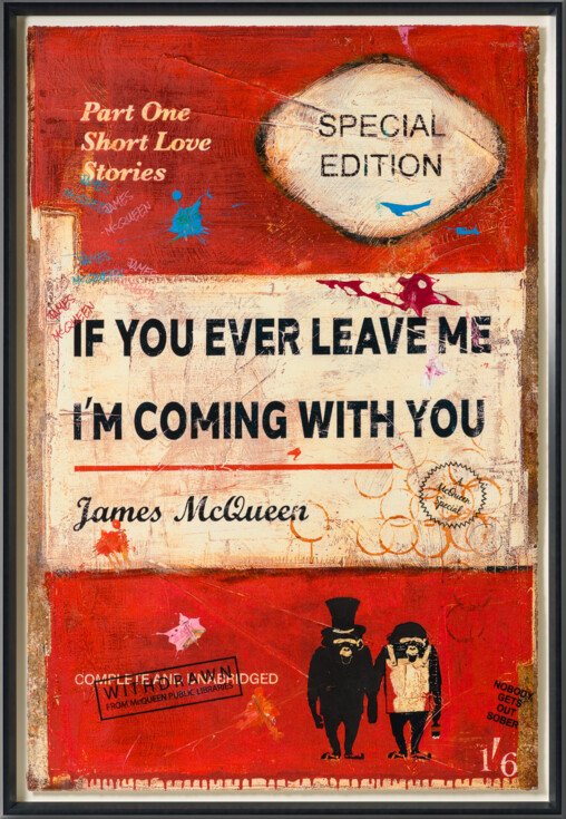 JMQ UNI HUM 35766 If You Ever Leave Me (Red) (Large Format) Hand Embellished Unique 12 30 