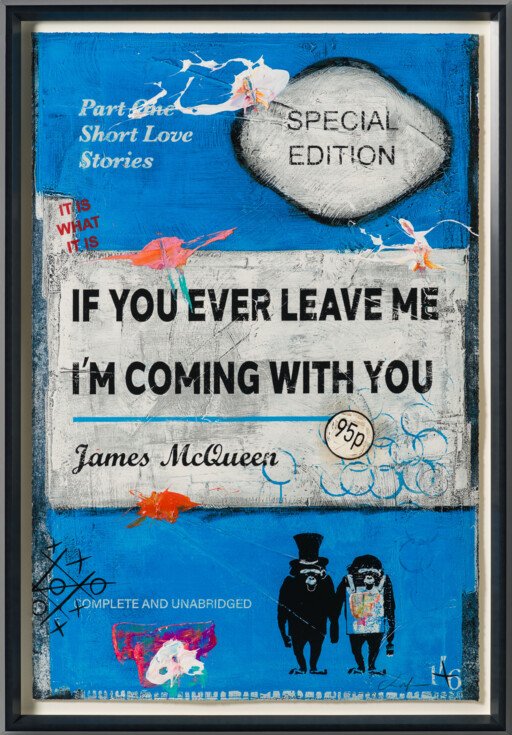 JMQ UNI HUM 35852 If You Ever Leave Me (Blue) (Standard Format) Hand Embellished Unique 18 30 